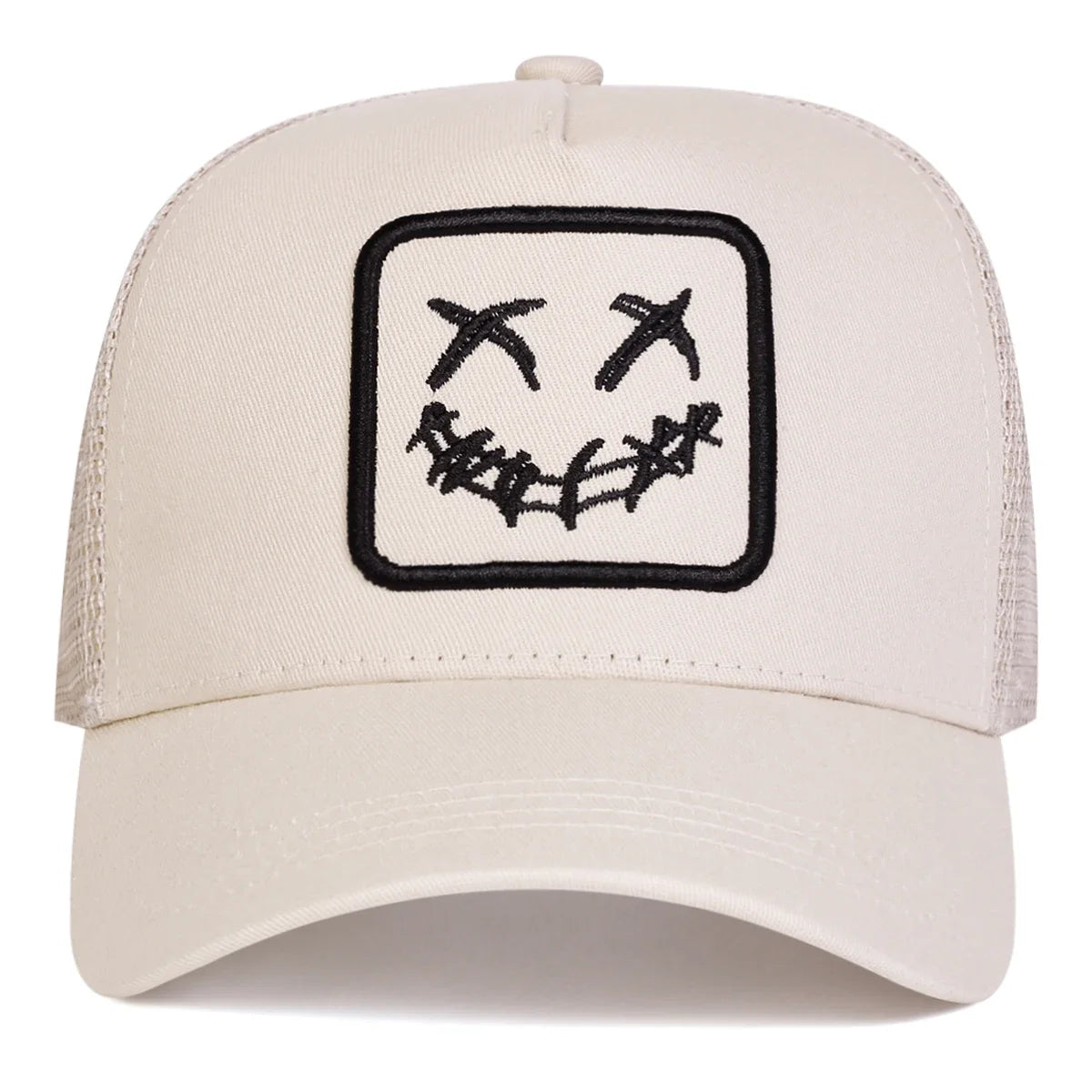 Unisex XX Smiling Face Embroidery Baseball Net Caps Spring and Summer