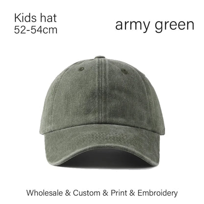 Kids Baseball Cap Retro DIY Design Letter Embroidery Hat