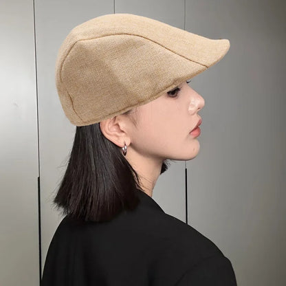 Breathable Linen Cotton Beret Hat Fashion Lightweight Beret Caps