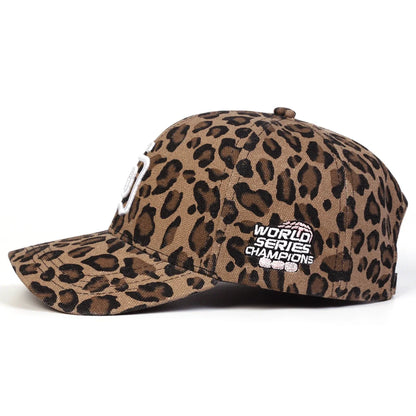 Unisex SD Letter Embroidery Leopard Print Baseball Caps