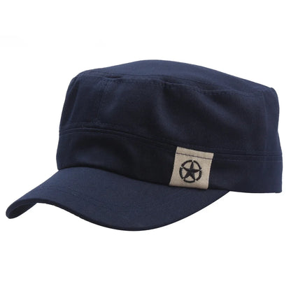 Men's Flat Top Army Baseball Cap Women Spring Solid Cotton Military Tactical Snapback