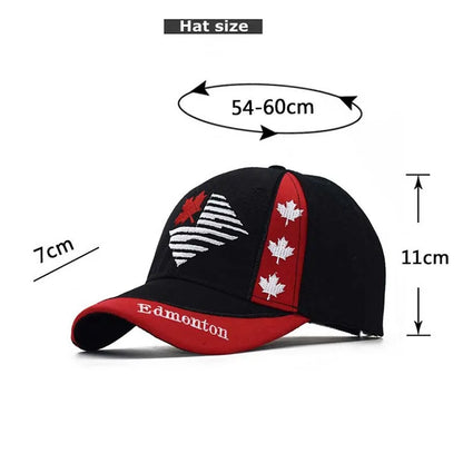 Colors Contrast Canada Embroidered Baseball Cap For Men Women