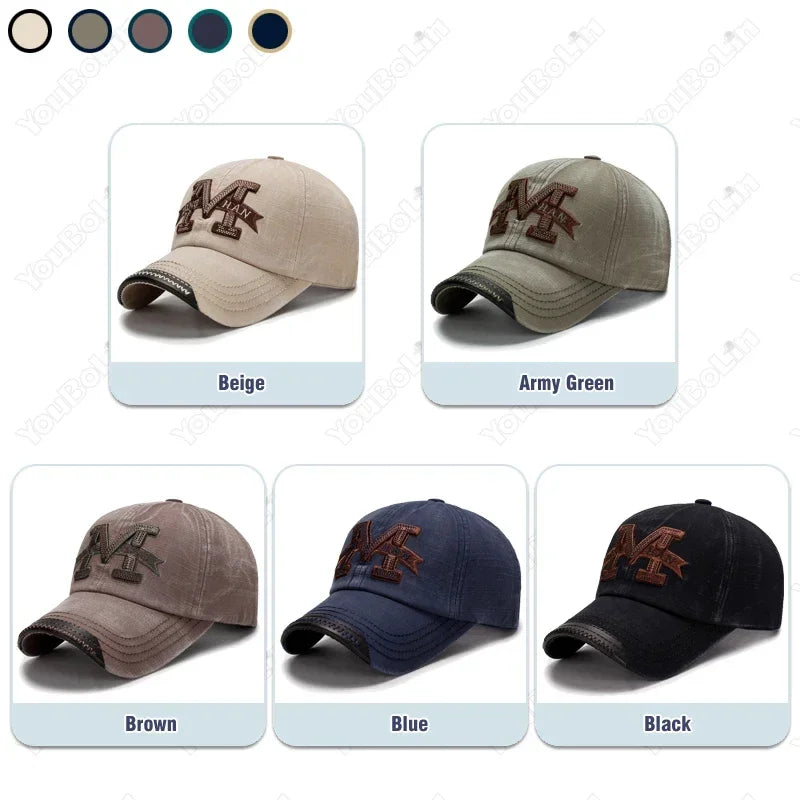 Spring and Autumn Washed Hats Mens Casual Old Baseball Caps