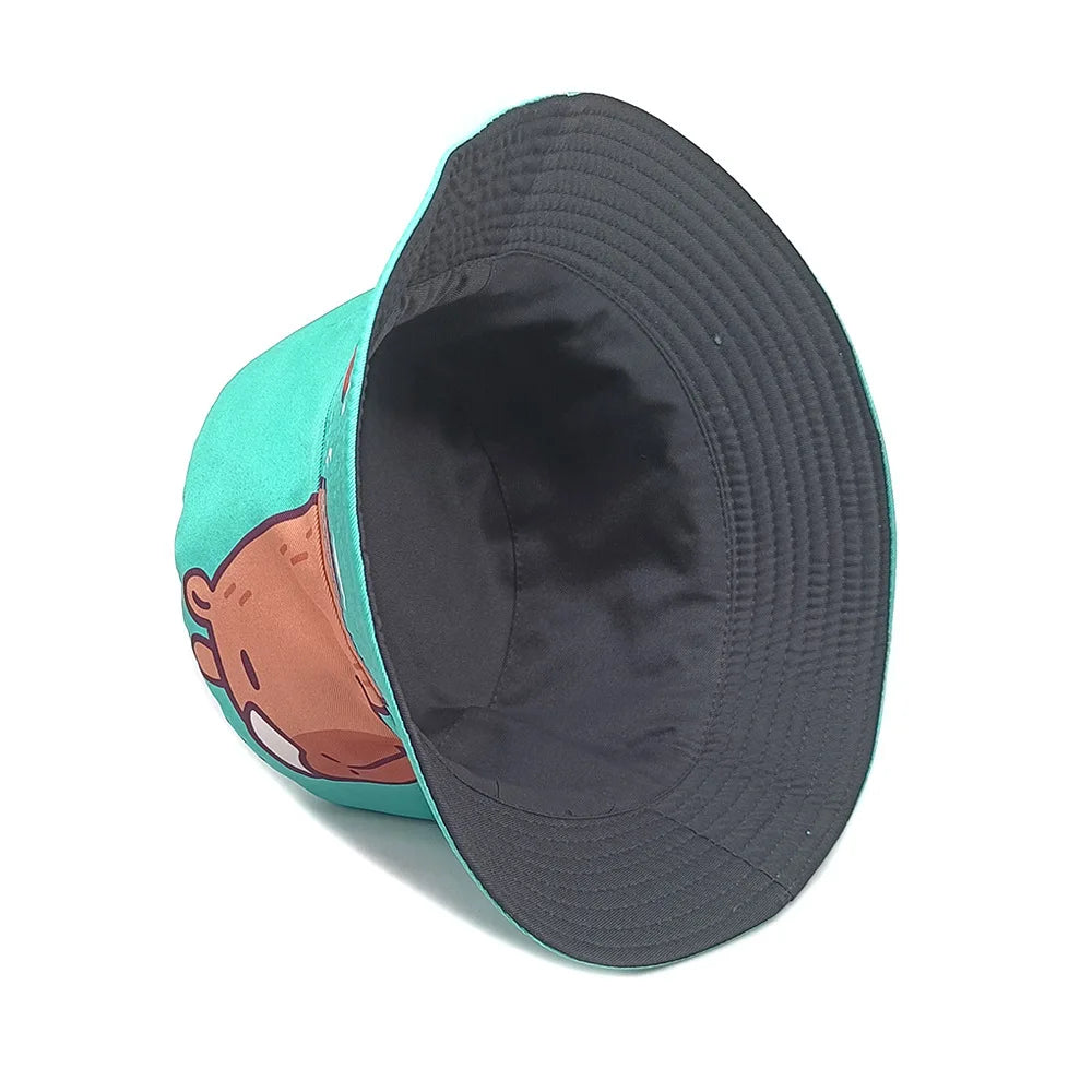 Cartoon Capybara Pattern Panama Hats