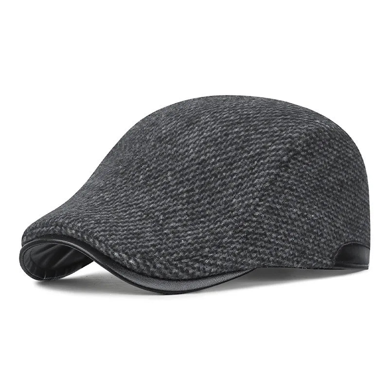 Winter Unisex Duckbill Hat With Ear Flaps Adjustable Snap Closure