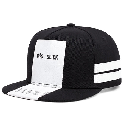 Flat brimmed Hat Tres Slick Striped Street Trendy Hip Hop Hat