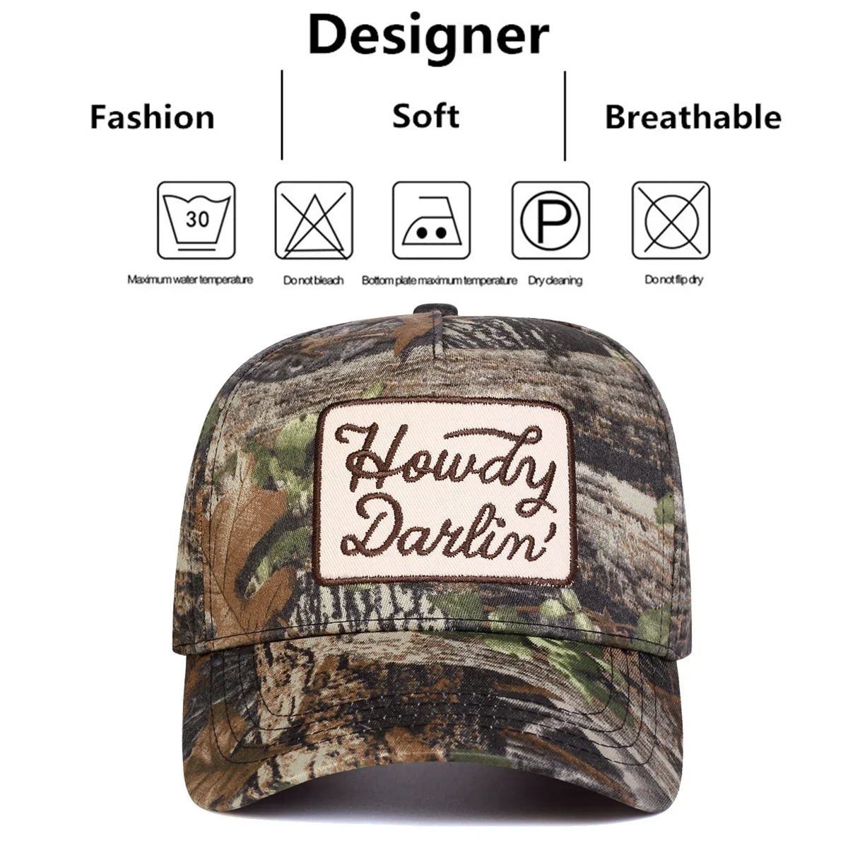 Unisex Howdy Darlin Embroidery Baseball Caps Spring and Autumn