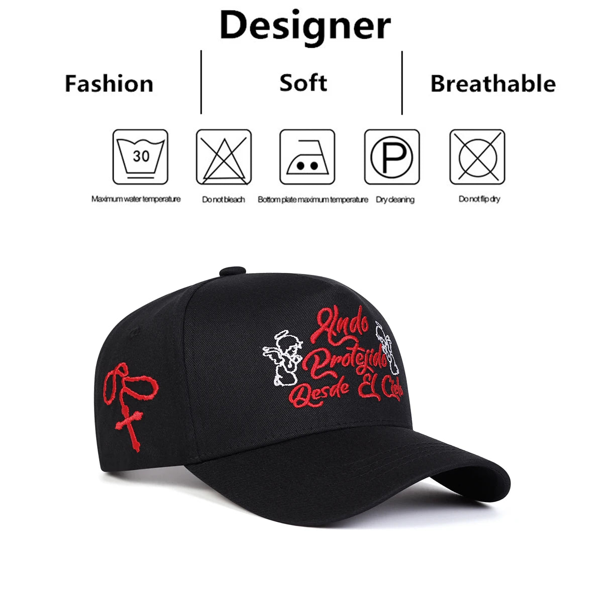 Unisex Hndo Protejido Letter Embroidery Baseball Caps Spring Autumn Sports Cap