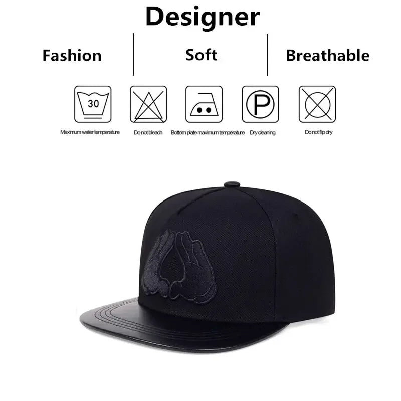 Unisex Hands With Love Embroidery Hip-Hop Hats