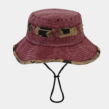 Spring Summer Cotton Letter Embroidery Pattern Bucket Hat