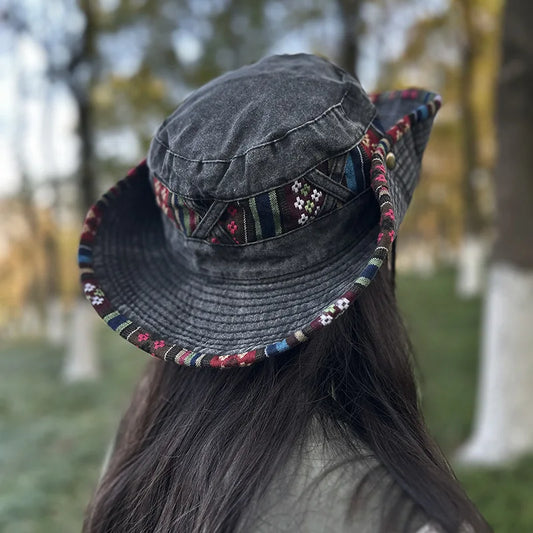Men Women Summer Bucket Hat Retro Beach Fisherman Sun Hat
