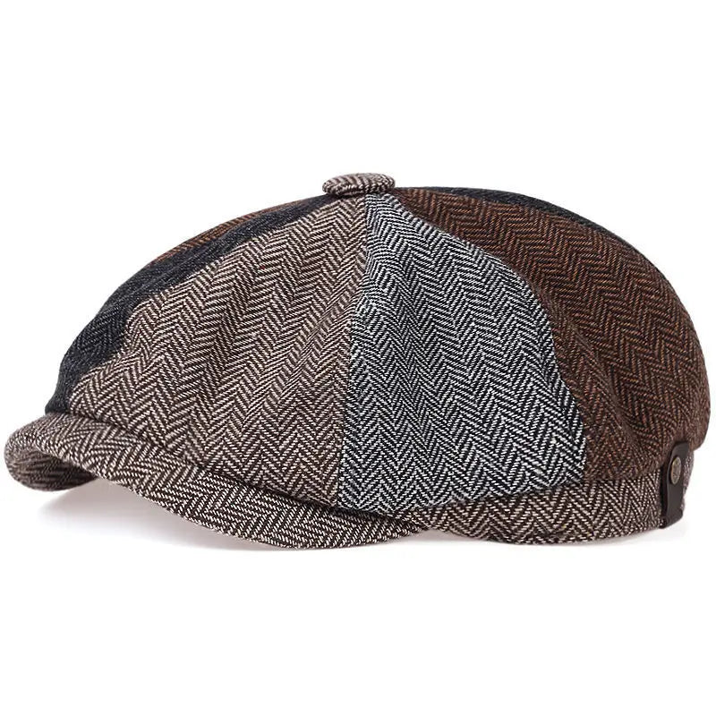 Solid Cotton Newsboy Caps Men Flat Peaked Cap Women Painter Beret Hats