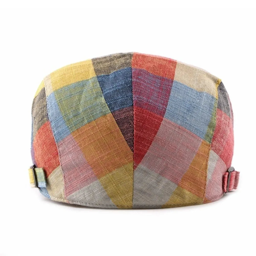 Unisex Colorful Plaid Berets Thin Soft Newsboy Caps
