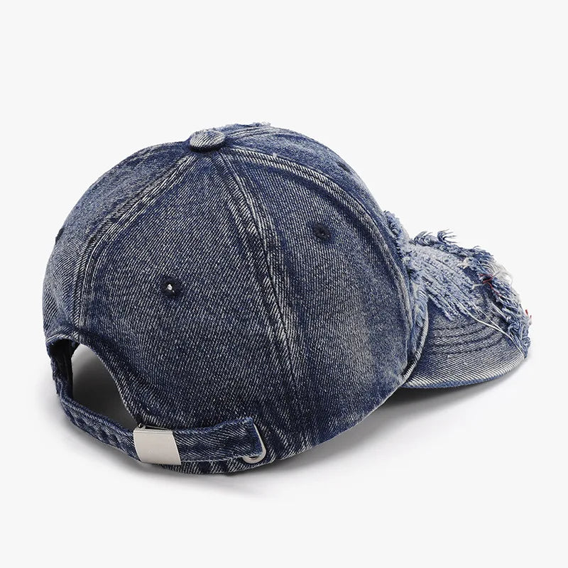Men's Distressed Denim Baseball Cap