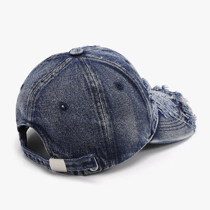 Men's Distressed Denim Baseball Cap