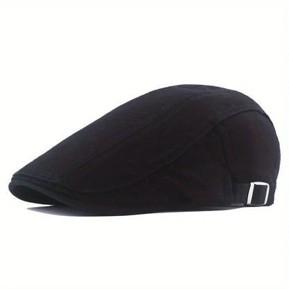 Men's Classic Cotton Newsboy Hat, Vintage Cabbie Cap