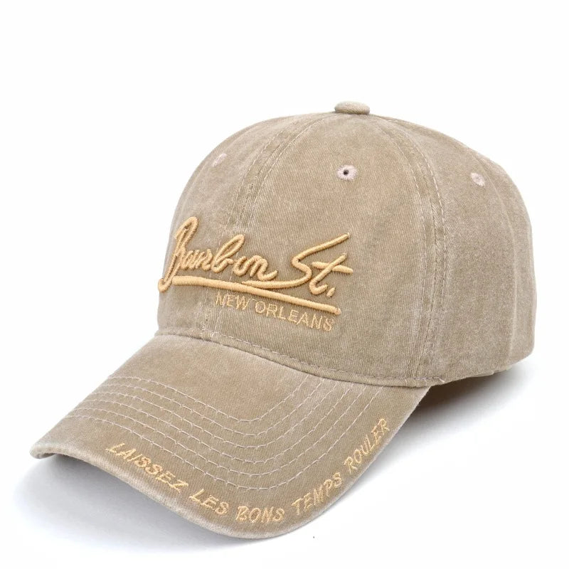 Unisex Washed Denim Baseball Caps Letter Embroidery Kpop Cotton Cap
