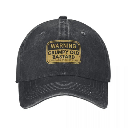 Warning Grumpy Old Bastard Approach Men Women Baseball Caps