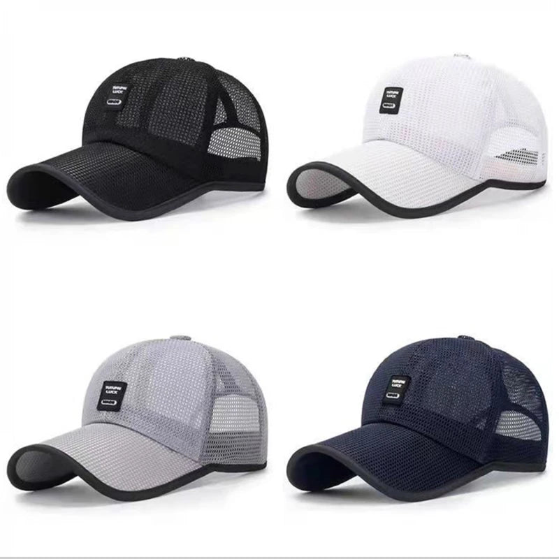 Summer Women Men Mesh Baseball Cap Solid Snapback