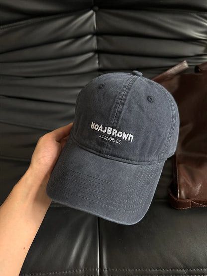 Korean Style Washed Baseball Cap With Letters, Fashion Unisex Soft Top Snapback