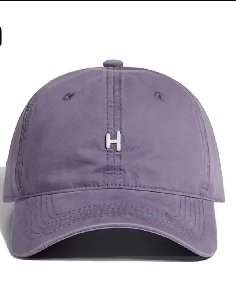 Soft Top Baseball Cap Embroidered Sporty Wide Brim Feminine Face Slimming Unisex