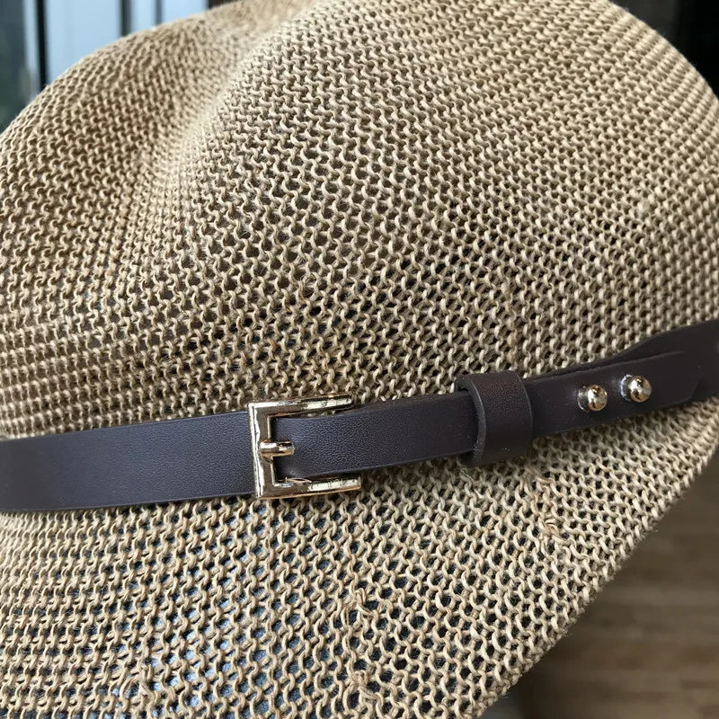 Women Summer Hollow Mesh Knit Octagonal Newsboy Cap