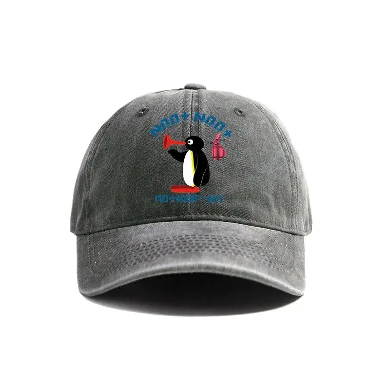 Noot Noot Pingu Distressed Baseball Cap Cool Men Women