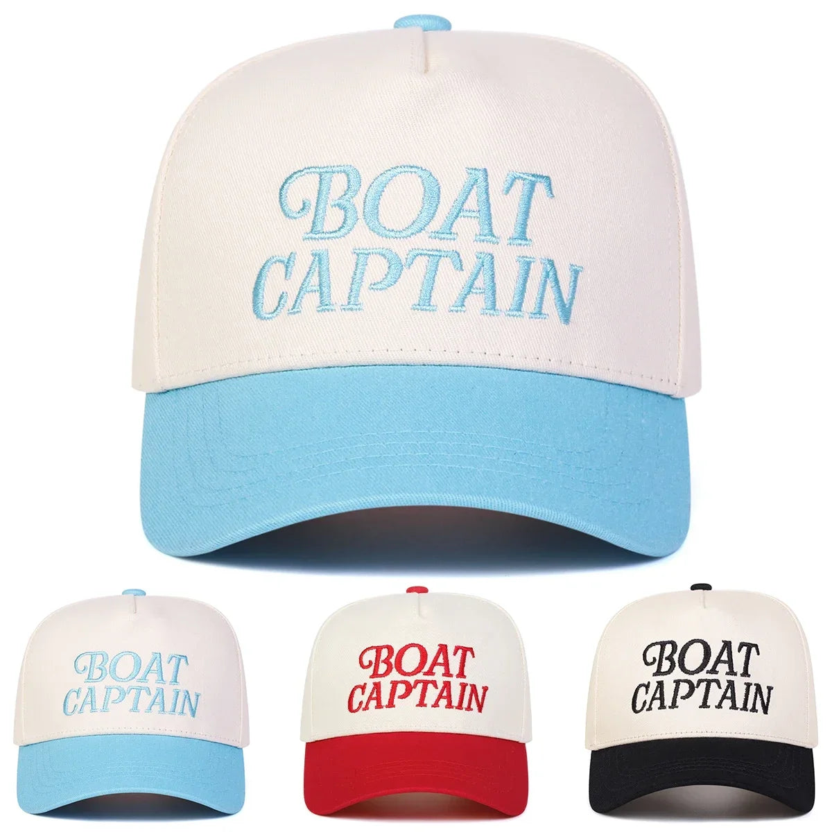 Unisex Boat Captain Letter Embroidery Baseball Caps Spring Autumn Outdoor Adjustable Casual Hats Sunscreen Hat Sports Cap