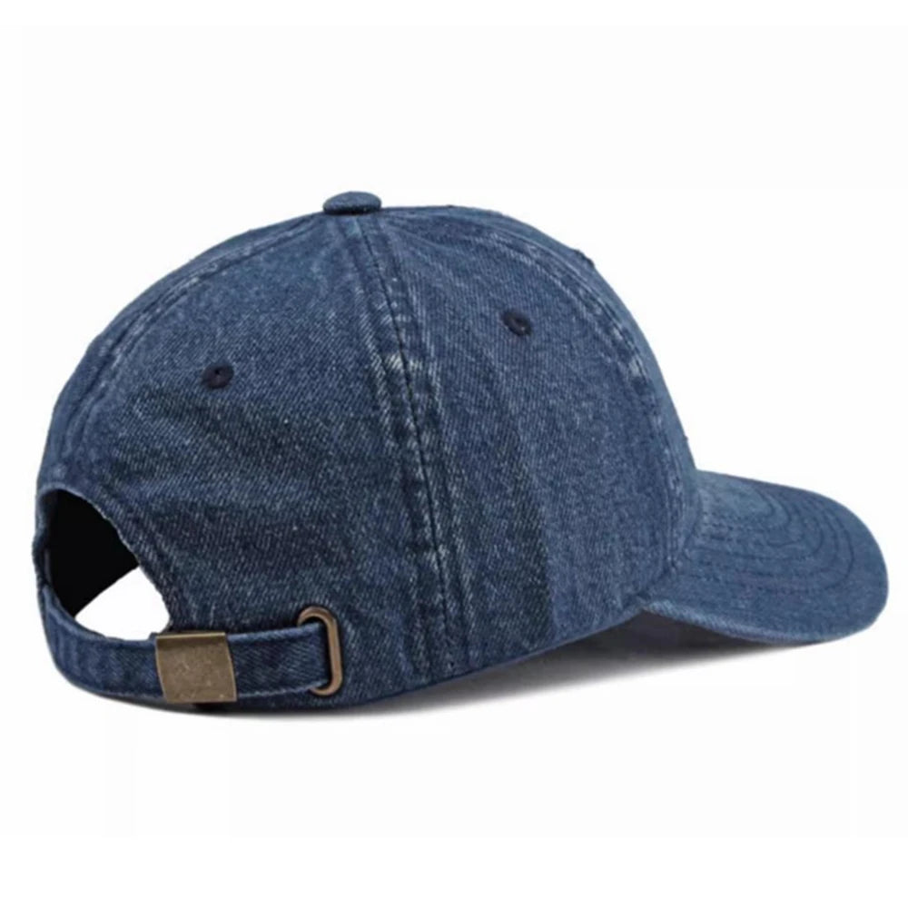 Denim Cotton Wash Snapback Hats Women Summer Sun Cap Big Head Man