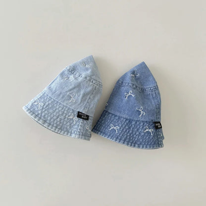 Spring Summer Baby Fisherman Hats Lovely Bow Pattern Kids Boys Girls