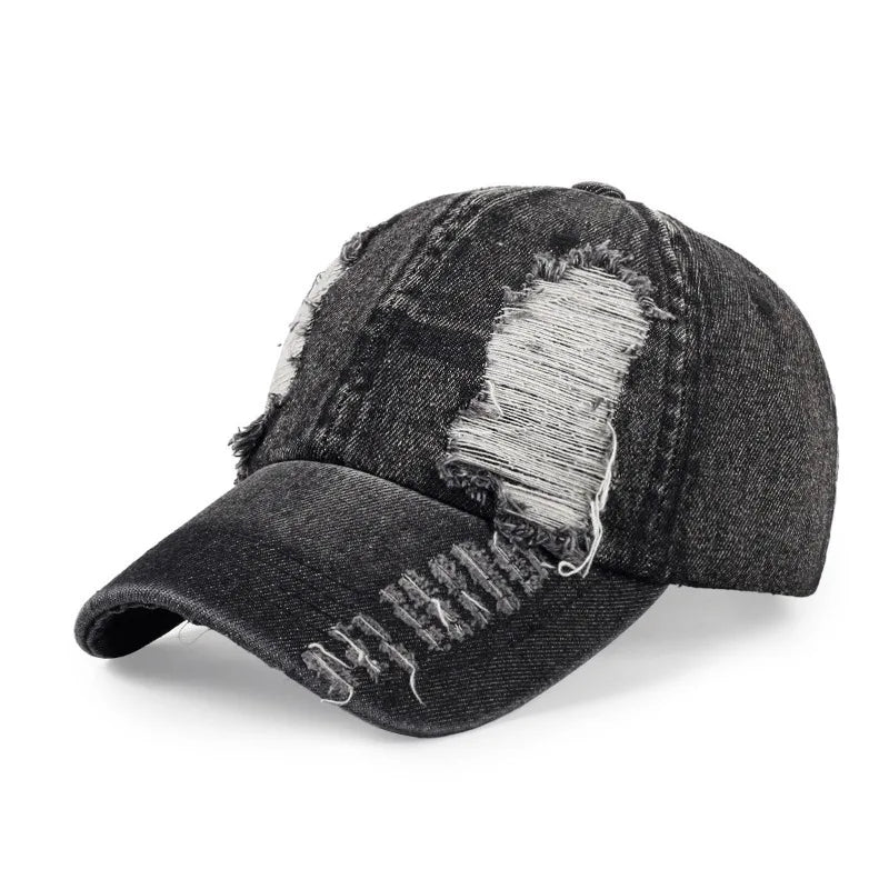 Men And Women Ripped Baseball Caps Fashionable Hip Hop Caps