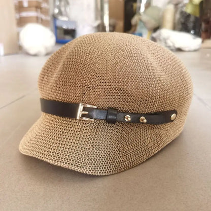New Breathable Women's Beret Thin Knitted Octagonal Hat