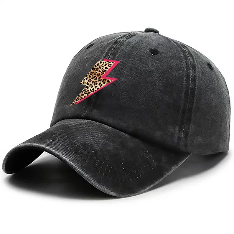 Leopard Lightning Style Printed Baseball Hat
