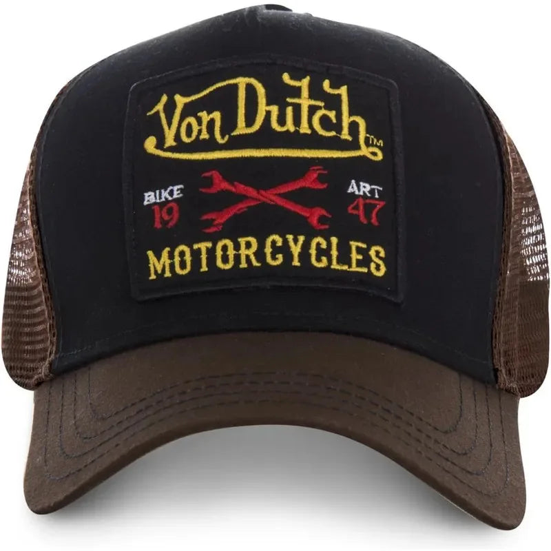 Casual Fashion VON Baseball Cap Breathable Shade Alphabet Embroidery Sunblock Mesh Embroidered DUTCH Trucker Hat