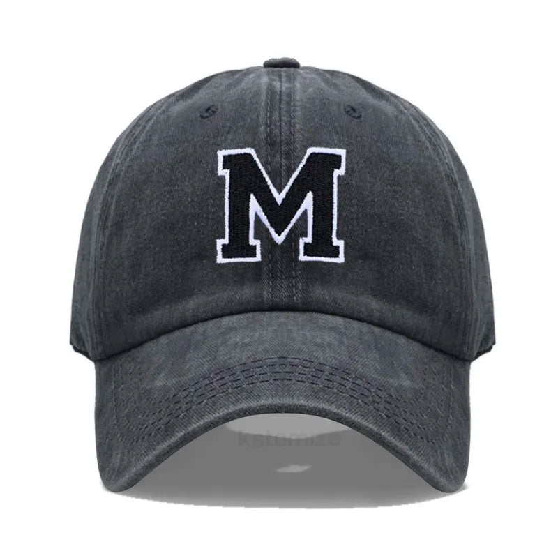 Initial Letter A-Z Embroider Baseball Cap