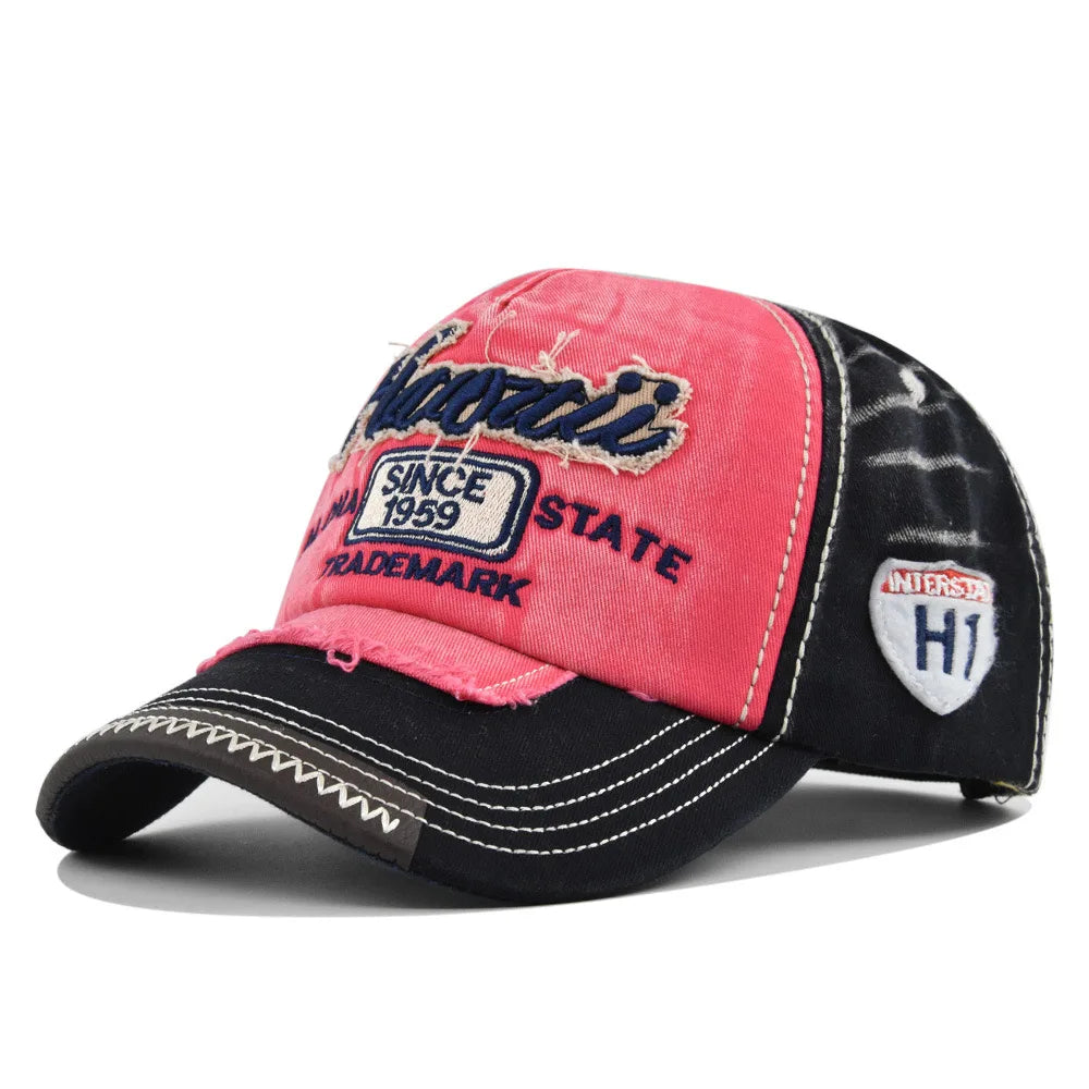 Unisex Washed Cotton Cap 1959 Letter Embroidery Vintage Baseball Cap Men Women