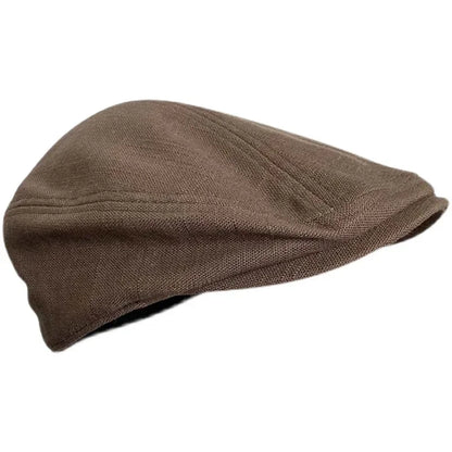 Summer Linen Breathable Big Size Berets Newsboy Caps