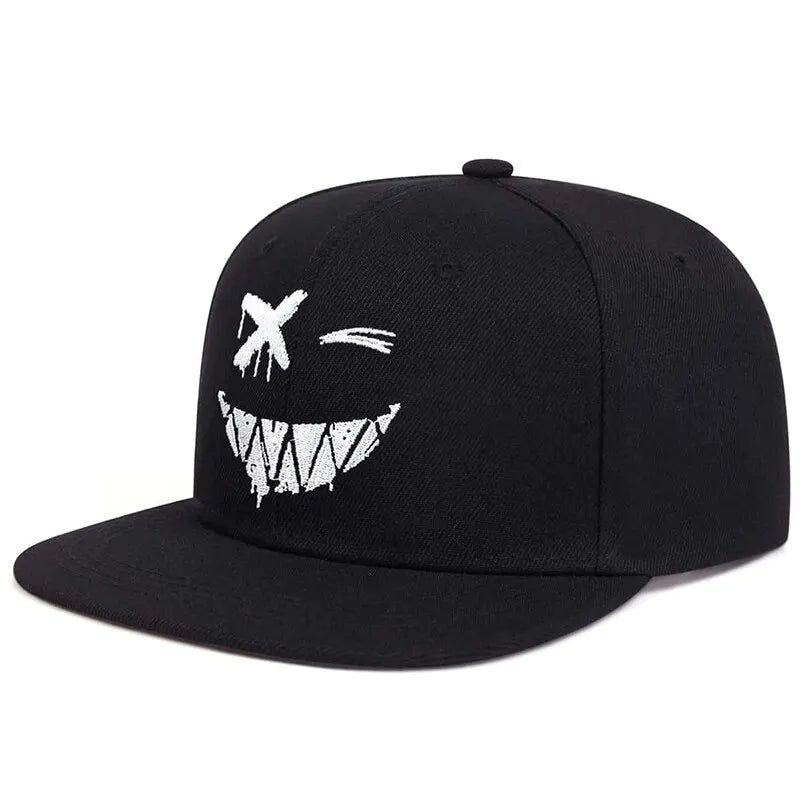 Unisex Personality Ghost Expression Embroidery Hip Hop Hats