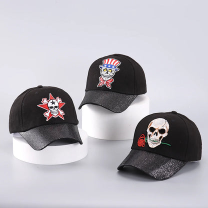 Skull Baseball Cap Halloween Party Funny Scary Expression Design Costume Party Accessories For Men Women Unisex