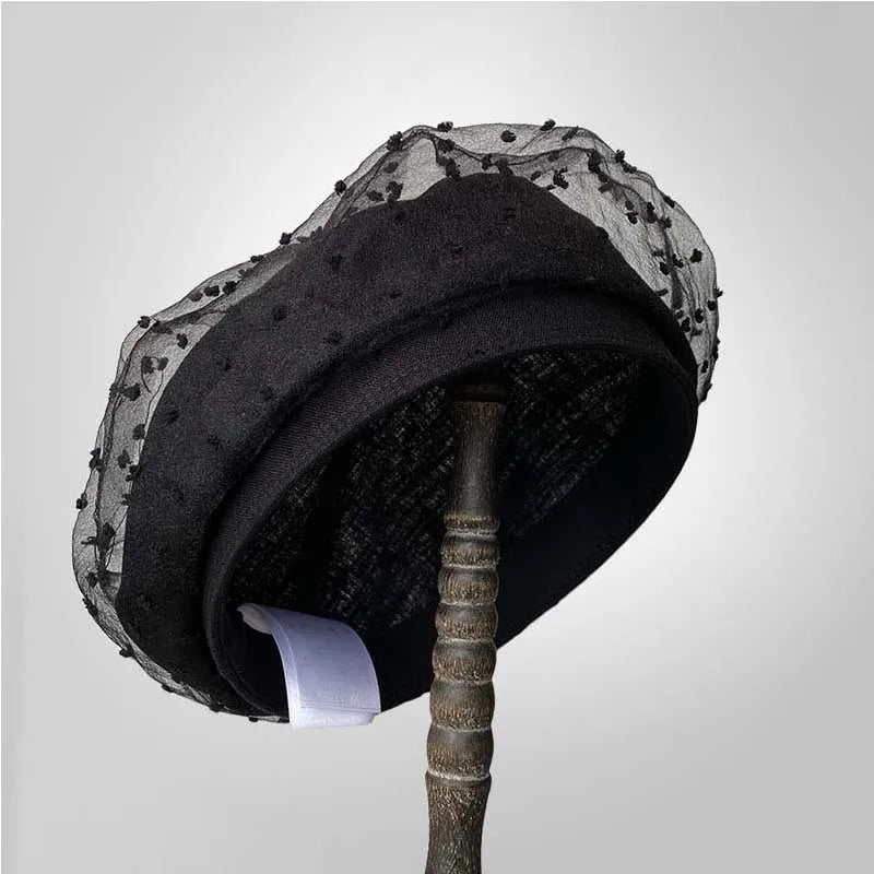 Women's Summer Thin Hollow Lace Beret French Retro Painter Hat