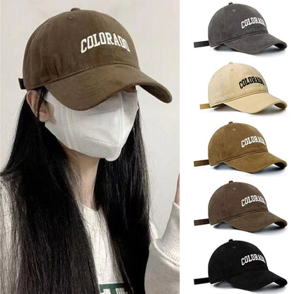 Soft Cotton Baseball Caps Solid Letter Embroidery Men Women