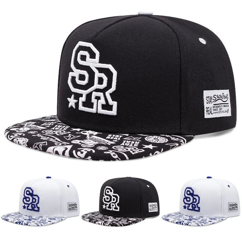 SnapbackHat Letter SR Embroidery Outdoor Leisure Sunshade Hat