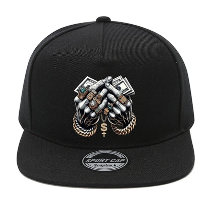 Dollar Sign Jewelry Print Snapback Hat