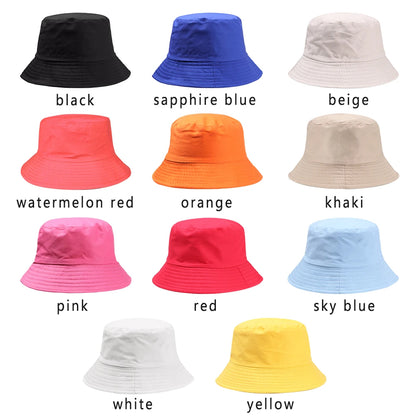 Panama Bucket Hat Candy Color/Hip Hop Maple Leaf Cotton