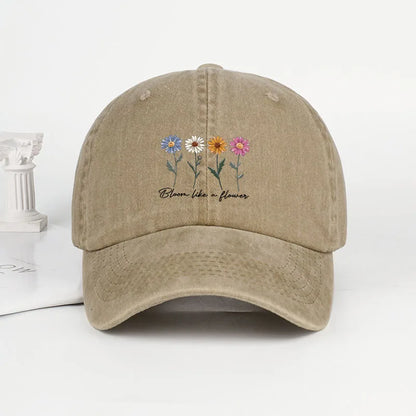 Vintage Washed Daisy Baseball Cap