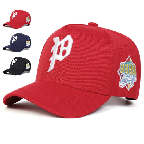 Unisex Gothic P Letter Embroidery Baseball Caps