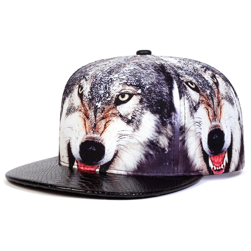 Flat Brimmed Hat Printed Animal Street Hip Hop Hat