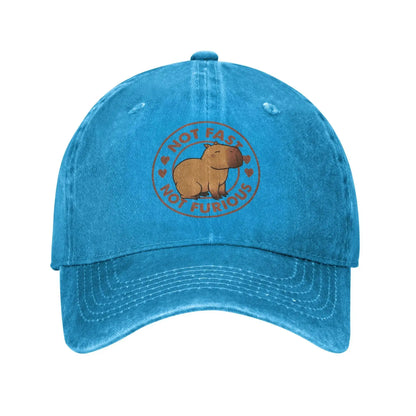 Not Fast Not Furious Capybara Men Women Baseball Cap