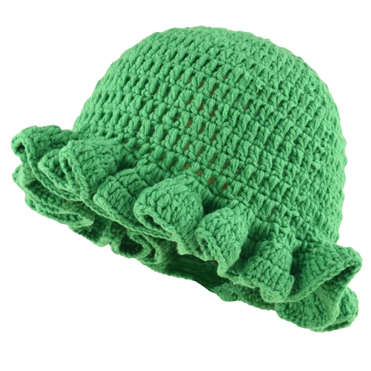 Solid Color Hand Knitted Knit Hat In Bohemian Style With Hollowed Out