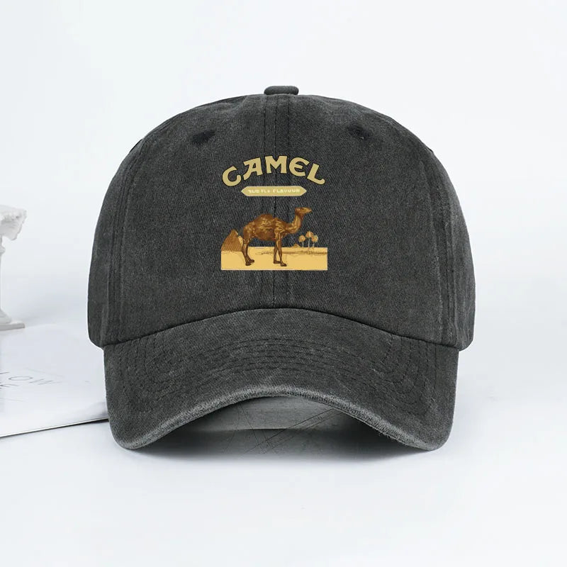 Camel Print Baseball Cap Classic Minimalist Retro Style Breathable Soft Fabric Perfect Daily Wear Adjustable